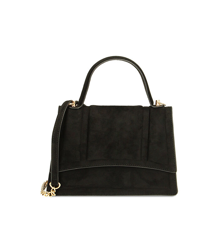Mini bag donna a mano nera in microfibra Valerio 1966