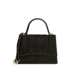 Mini-bag a mano nera in microfibra, Valerio 1966, 2251T4983MFNEROUNI, 001 preview