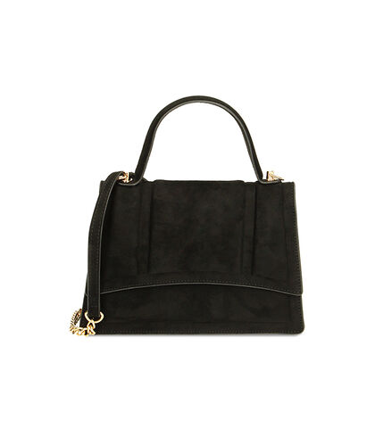 Mini-bag a mano nera in microfibra, Valerio 1966, 2251T4983MFNEROUNI, 001