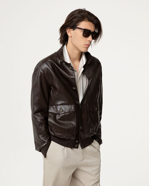 Giubbino testa di moro con colletto bomber, DK BROWN