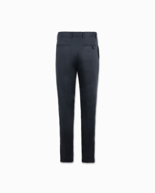 Pantaloni da uomo eleganti in lino blu, BLUE