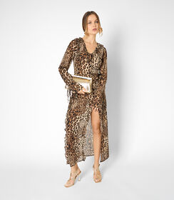 Vestito da donna leopardato con spacco, Valerio 1966, 25C9T4316TSLEMAM, 001 preview