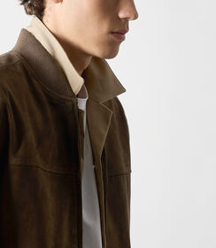 Giubbino da uomo in camoscio marrone, Valerio 1966, 26N7T2016CMMARRL, 002 preview
