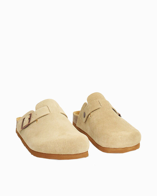 Sabot uomo con suola fussbett taupe, TAUPE