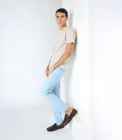 Pantalone da uomo basic celeste, Valerio 1966, 25N8T5017COCELE42, 001