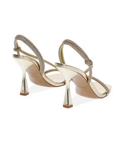 Sandali donna in laminato oro con pietre, tacco 8,5 cm, Valerio 1966, 2521T0147LPOROG036, 004 preview