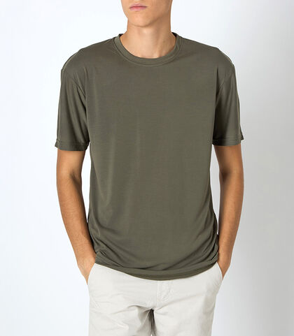 T-shirt da uomo verde tinta unita, Valerio 1966, 25N8T0044TSVERDI, 001