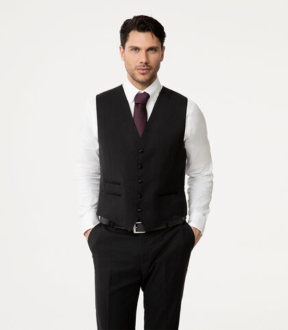 Gilet nero con chiusura a cinque bottoni, Valerio 1966, 2786T3003TSNERO42, 002