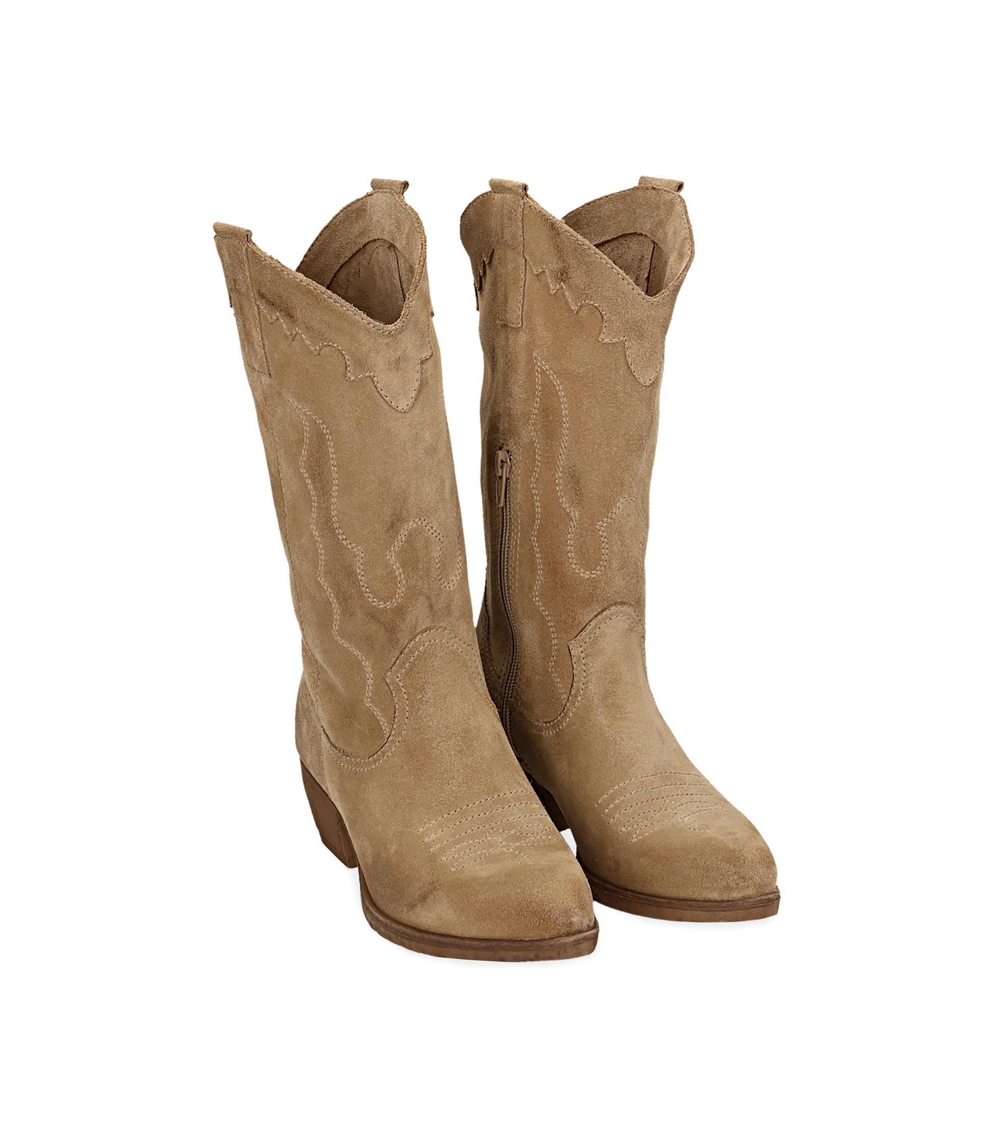 Camperos taupe in camoscio, tacco 5 cm | Valerio 1966