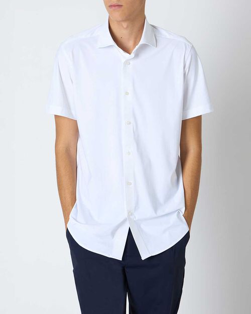 Camicia uomo bianca a manica corta, WHITE