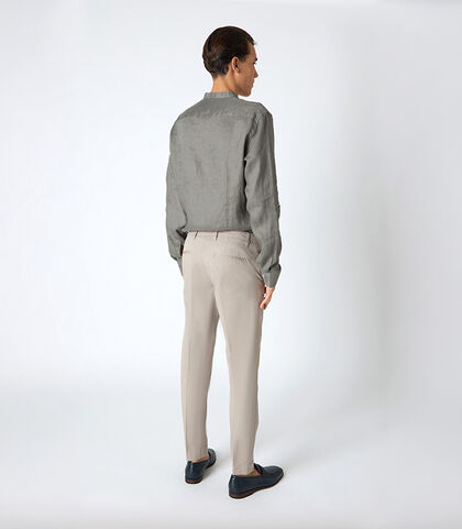 Pantalone  da uomo in cotone beige classico, Valerio 1966, 25N8T5001COBEIG42, 002