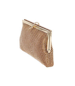 Clutch da donna in laminato oro con pietre, Valerio 1966, 2504T0351LPOROGUNI, 003 preview