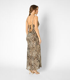 Vestito da donna leopard con incrocio sulla schiena, Valerio 1966, 25C9T0002TSLEOPM, 002 preview