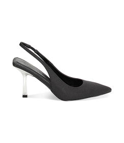 Décolleté slingback nere glitterate, Valerio 1966, 2321T1230SGNERO035, 001 preview