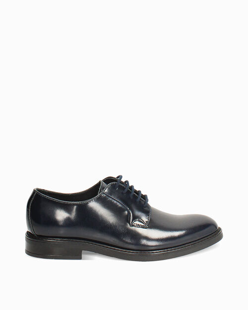 Scarpe allacciate blu con finitura lucida, BLUE