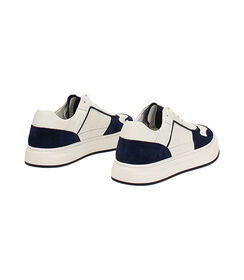 Sneakers da uomo in pelle bianco-blu, Valerio 1966, 25U6T5257PEBIBL040, 004 preview