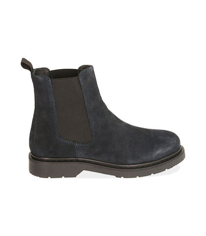 Chelsea boots blu in camoscio, Valerio 1966, 1877T6120CMBLUE039, 001