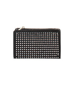 Portafoglio in microfibra nero con strass argento, Valerio 1966, 2451T4041MPNEARUNI, 001 preview