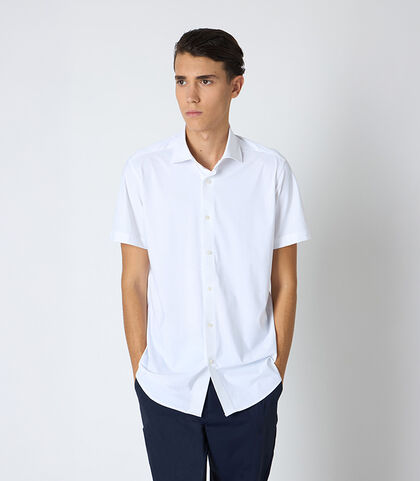 Camicia uomo bianca a manica corta, Valerio 1966, 25R1T2437TSBIAN42, 001