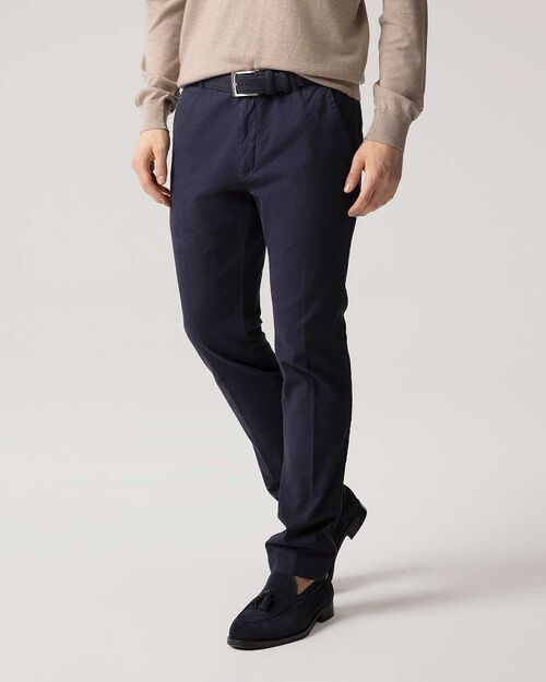 Pantaloni blu slim fit con tasche, BLUE