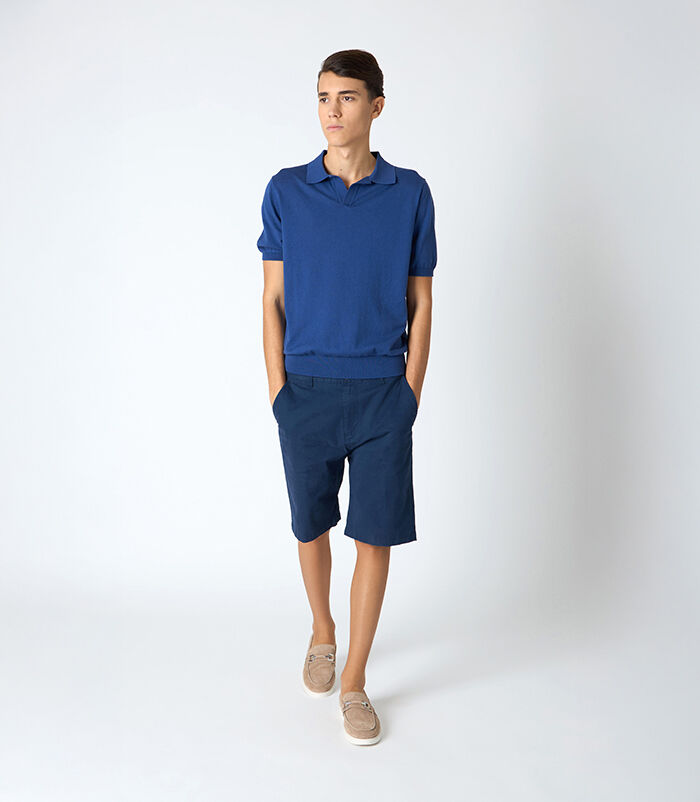 Bermuda uomo in cotone blu, Valerio 1966, 2524T2417COBLUE44