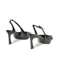 Slingback nera in vernice e suola in pelle, Valerio 1966, 2621T0603VENERO035, 003 preview