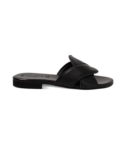 Sandalo basso da donna in pelle nero, Valerio 1966, 2572T5249PENERO035, 001