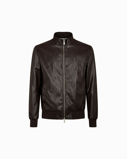 Giubbino testa di moro con zip centrale, DK BROWN