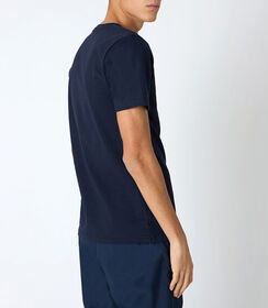 T-shirt da uomo in cotone tinta unita blu, Valerio 1966, 25N8T1050COBLUEL, 002 preview