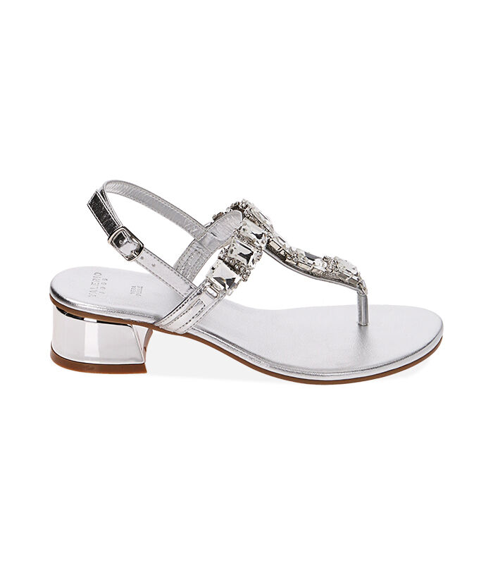 Sandali infradito argento, tacco 3,5 cm, Valerio 1966, 2149T4662LMARGE040