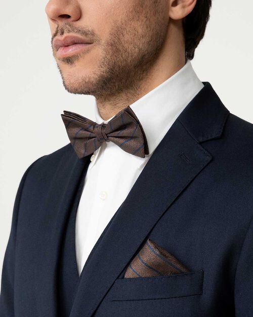 Papillon marrone con righe blu, BROWN