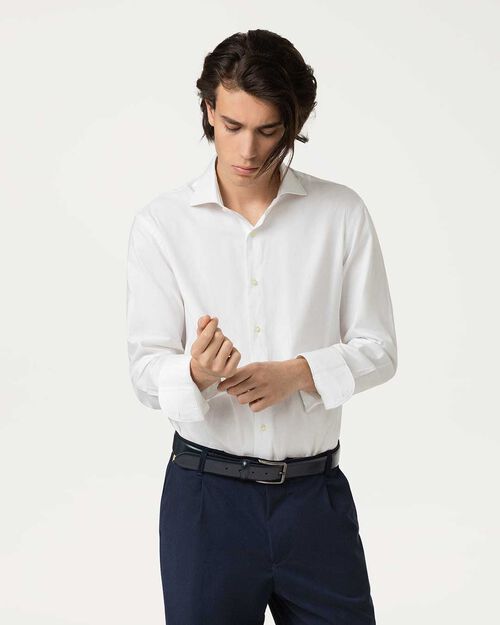 Camicia bianca colletto classico, WHITE
