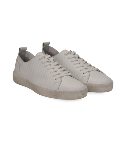 Sneakers bianche in pelle con suola bianca, UOMO, 1377T8082PEBIAN040, 002