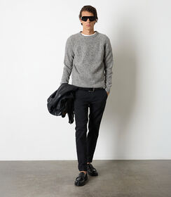 Pantaloni chino neri in tessuto da uomo, Valerio 1966, 26N9T1993TSNERO46, 001 preview