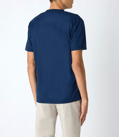 T-shirt da uomo blu notte tinta unita, Valerio 1966, 25N8T0044TSBLUNL, 002 preview