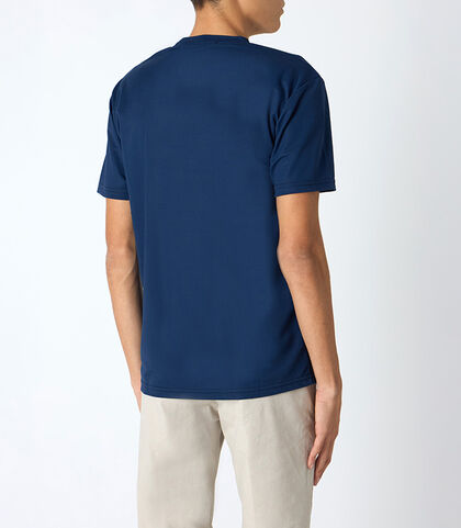 T-shirt da uomo blu notte tinta unita, Valerio 1966, 25N8T0044TSBLUNI, 002