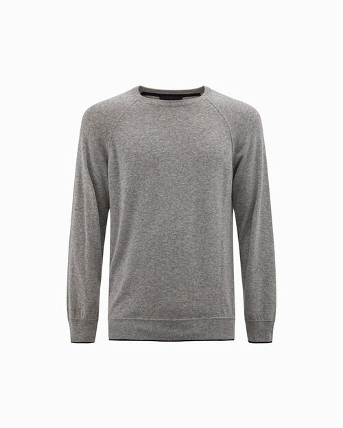Maglione grigio melange girocollo, GREY