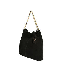 Borsa a spalla in camoscio nero, Valerio 1966, 22U3T9912CMNEROUNI, 002 preview