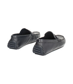 Mocassino da uomo in pelle blu casual, Valerio 1966, 2514T8750PEBLUN040, 004 preview
