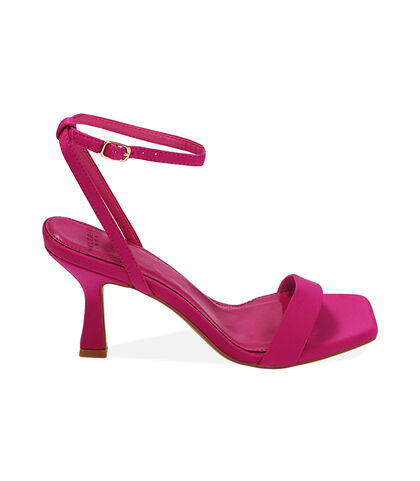 Sandali fucsia in tessuto, tacco 7,5 cm, Valerio 1966, 2121T4815LYFUCS035, 001