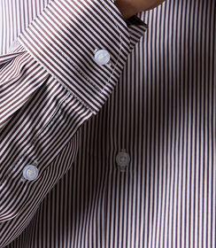 Camicia bianca e marrone da uomo in cotone, Valerio 1966, 26Z3T0032COBIMA38, 002 preview