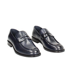 Mocassini blu navy in pelle, Valerio 1966, 2314T4964PEBLUN039, 002 preview