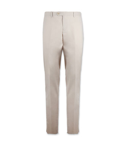 Pantalone da uomo di cotone beige, Valerio 1966, 25R1T0710COBEIG42, 001