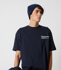 T-shirt da uomo in cotone blu, Valerio 1966, 26J3T1106TSBLUEL, 001 preview