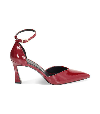 Décolleté open shank bordeaux in naplak, tacco 8 cm, Valerio 1966, 2421T5337NPBORD035, 001