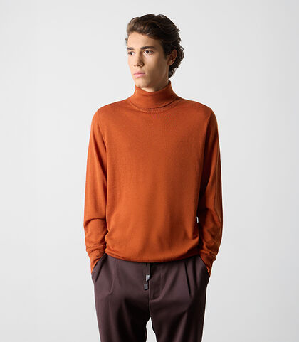 Maglione dolcevita ruggine da uomo, Valerio 1966, 26U4T3053TSRUGGI, 001