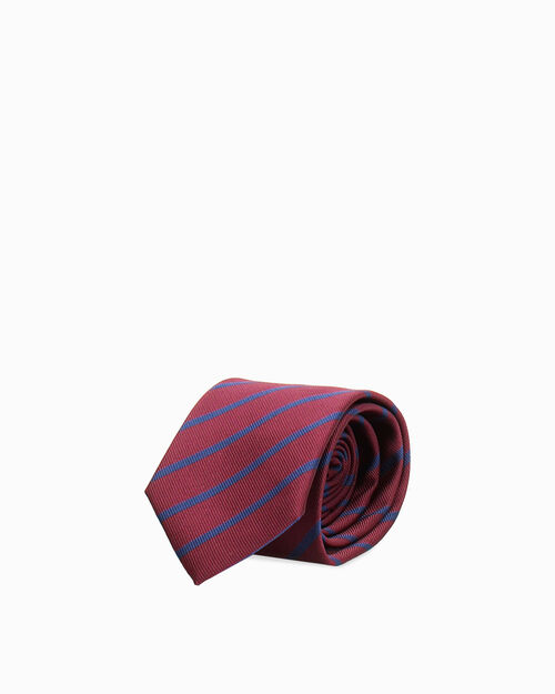 Cravatta bordeaux con righe diagonali, BURGUNDY
