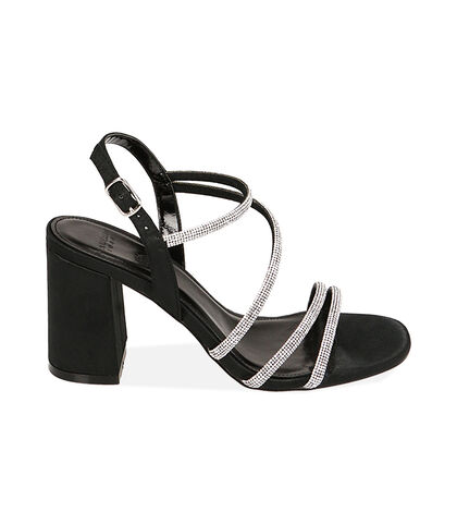 Sandali neri, tacco 8,5 cm, Valerio 1966, 2121T2925RSNERO035, 001