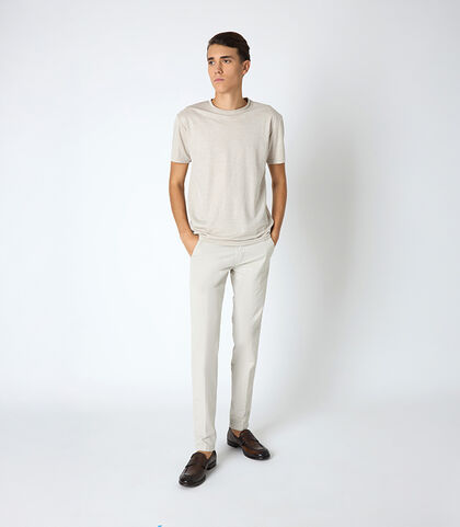Pantalone da uomo basic beige, Valerio 1966, 25N8T5017COBEIG42, 001