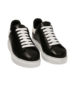 Sneakers nero/bianco in pelle, Valerio 1966, 2199T7603PENEBI039, 002 preview